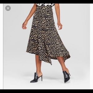 Who What Wear Spotted Midi Skirt